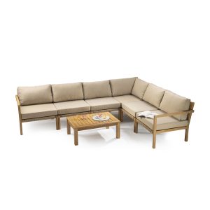 drveni vanjski sjedeći set