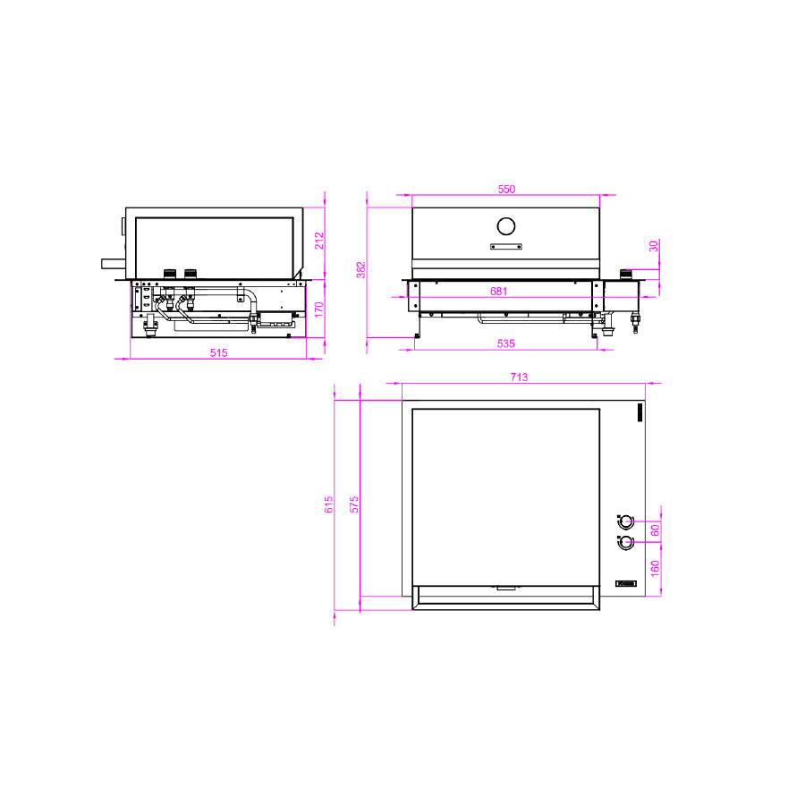 Ugradbeni roštilj FGB 500 FO