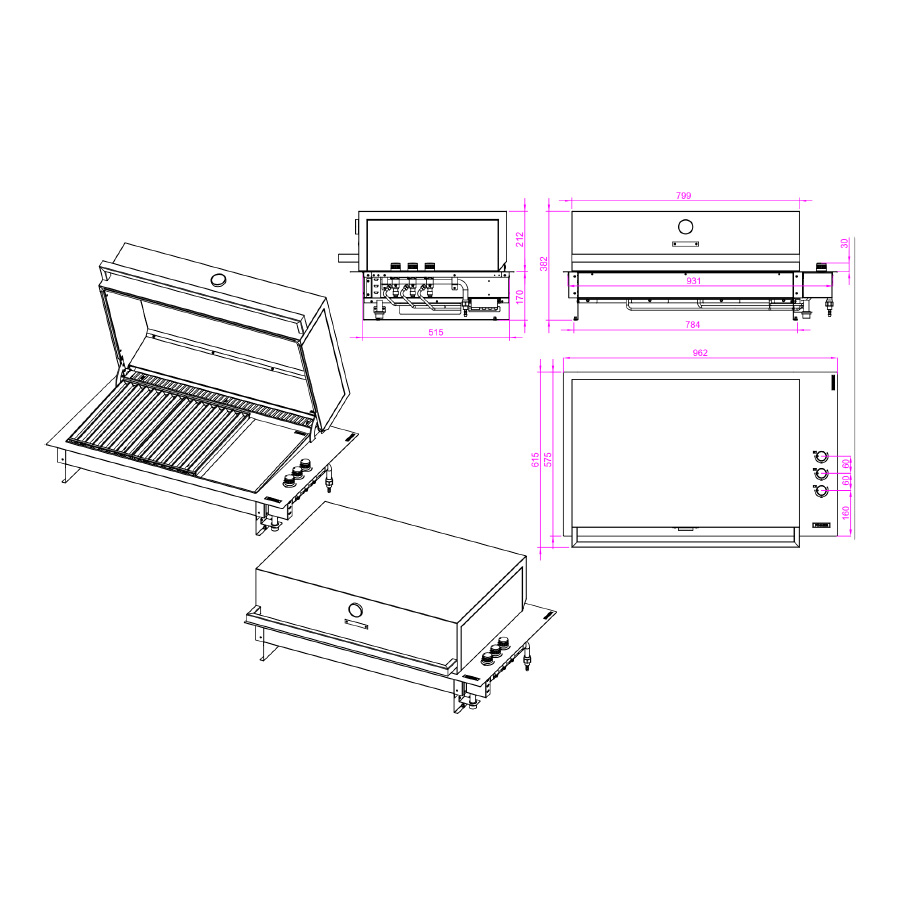 Ugradbeni roštilj FGB 750 FO