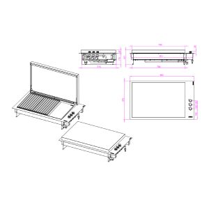 skica plinskog ugradnog roštilja