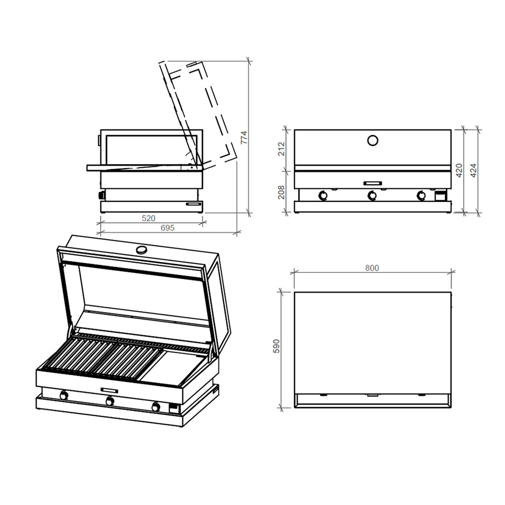 Plinski roštilj FGA 750 FO