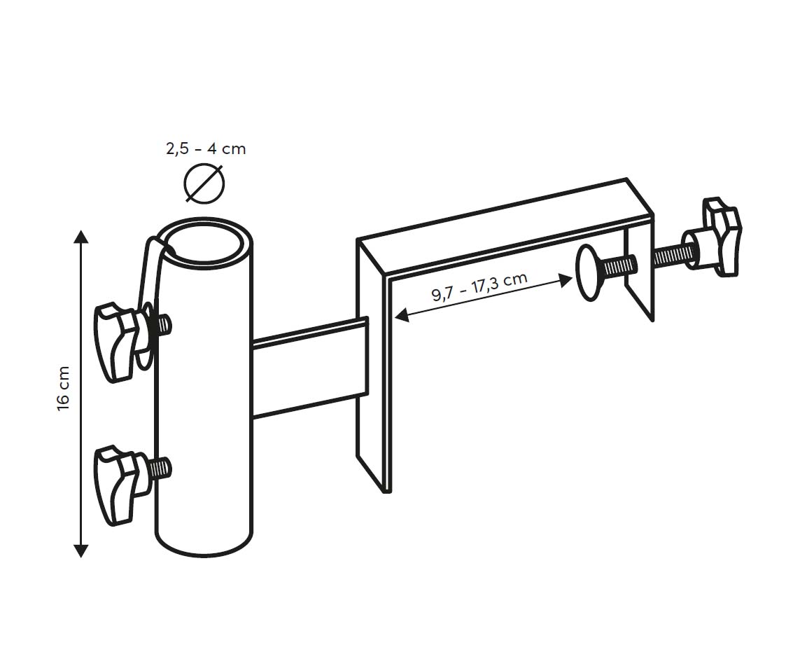 Balkonski nosač suncobrana za držač do 173 mm