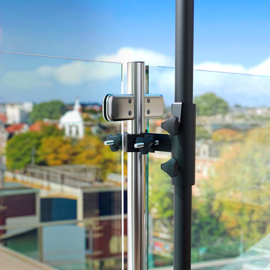 Balkonski nosač suncobrana za vertikalnu okruglu ogradu