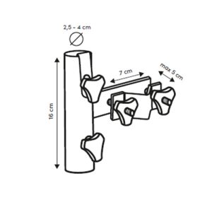 skica nosača suncobrana za ogradu