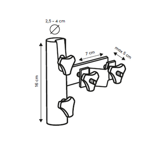 Balkonski nosač suncobrana za vertikalnu okruglu ogradu