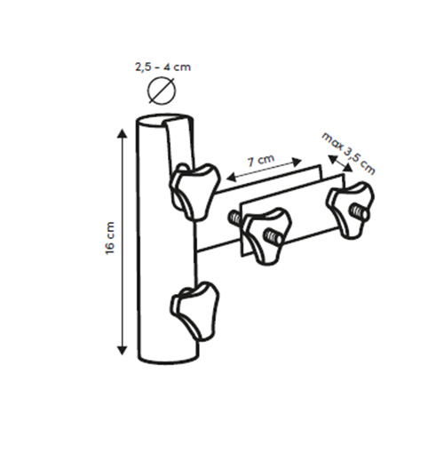 Balkonski nosač suncobrana za vertikalnu ravnu ogradu