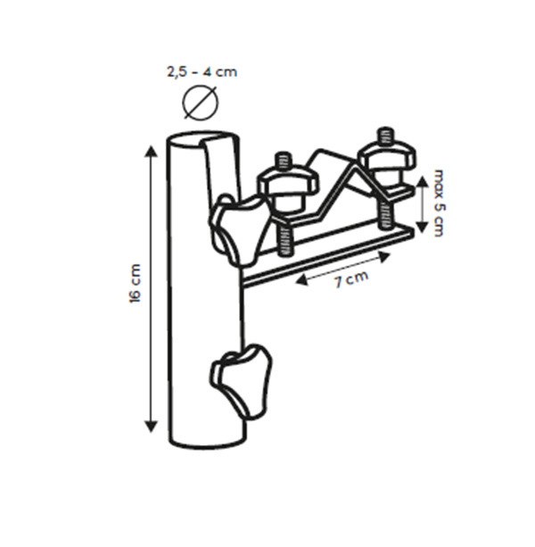 Balkonski nosač suncobrana za vodoravnu okruglu ogradu