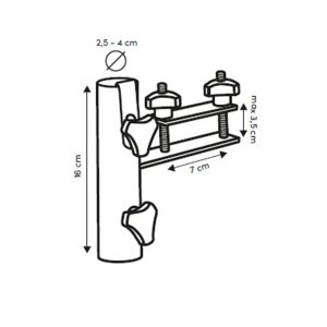 skica ogradnog nosača za suncobran