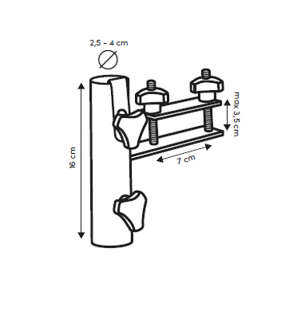Balkonski nosač suncobrana za horizontalnu ravnu ogradu